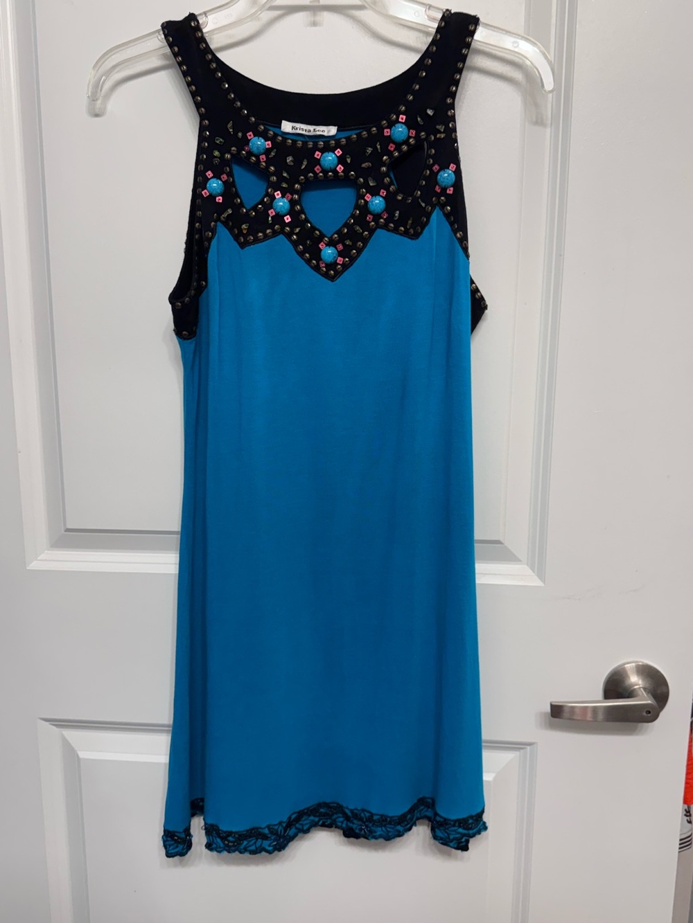 Vibrant Blue Embellished Krista Lee dress/cover-up.